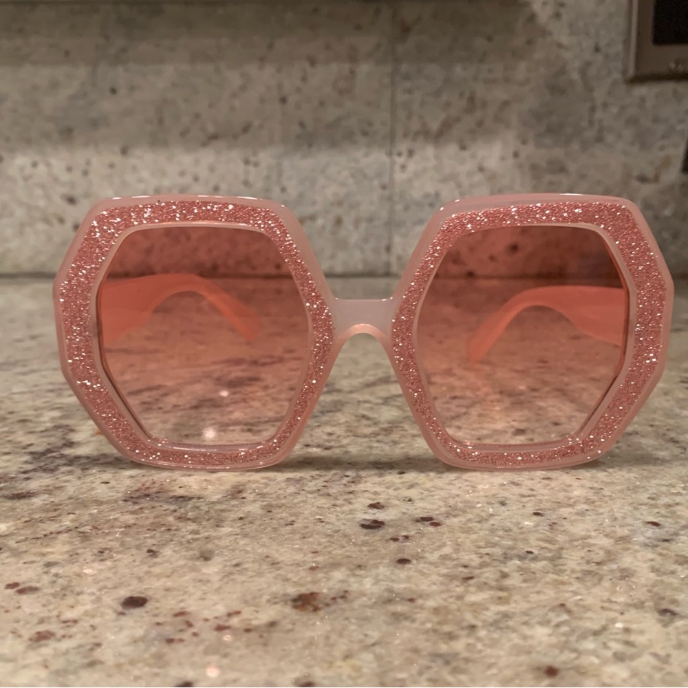 Chic Pink Glitter Sunglasses